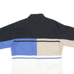 PLAINS Mens Black & Beige & Blue & White Cotton Shirt L Colourblock Button