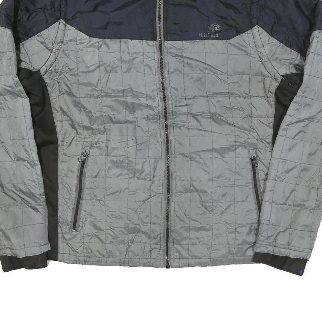 HARLEY DAVIDSON Mens Grey & Black Zip Jacket XL Polyester Blend Quilted