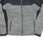 HARLEY DAVIDSON Mens Grey & Black Zip Jacket XL Polyester Blend Quilted