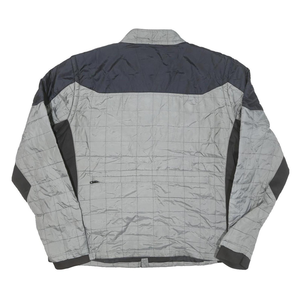 HARLEY DAVIDSON Mens Grey & Black Zip Jacket XL Polyester Blend Quilted