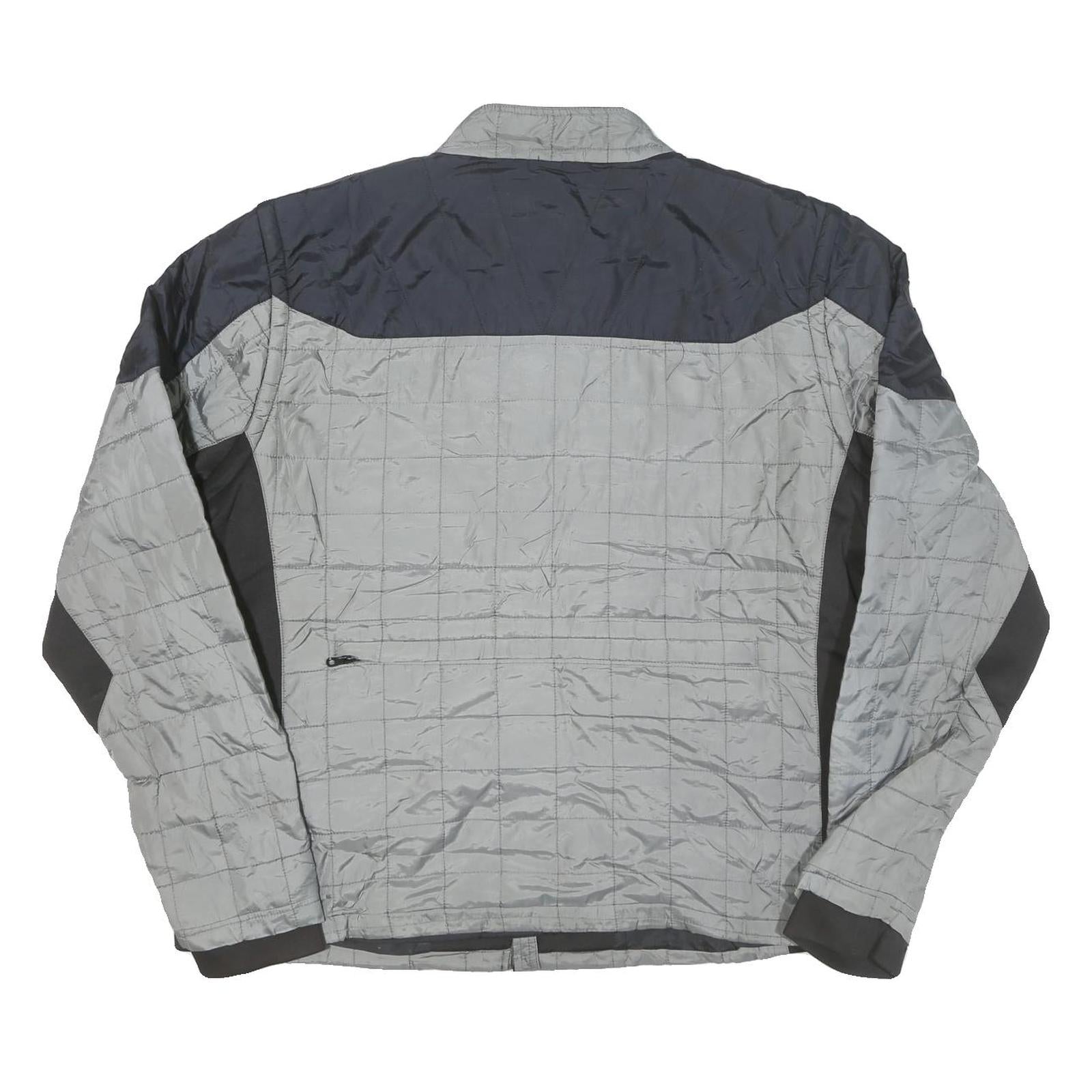 HARLEY DAVIDSON Mens Grey & Black Zip Jacket XL Polyester Blend Quilted