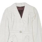 SIDWALL Womens White Wool Blend Fashion Jacket S Woven Button Closure Stylish