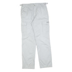 TEDDYS Mens Cotton Blend Grey Regular Cargo Trousers W30 L32 Casual Zip Closure