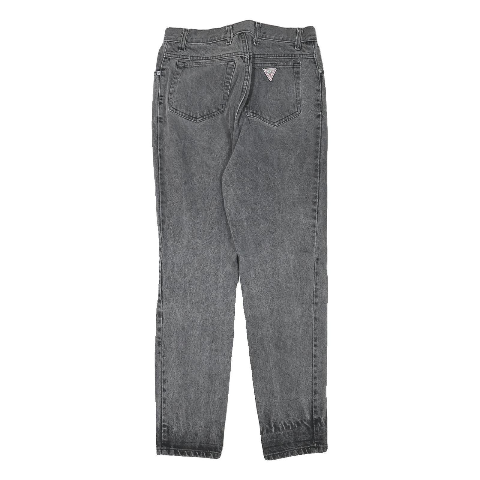 GUESS Womens Slim Jeans Black Denim W28 L29 Classic Zip Pocket Detail