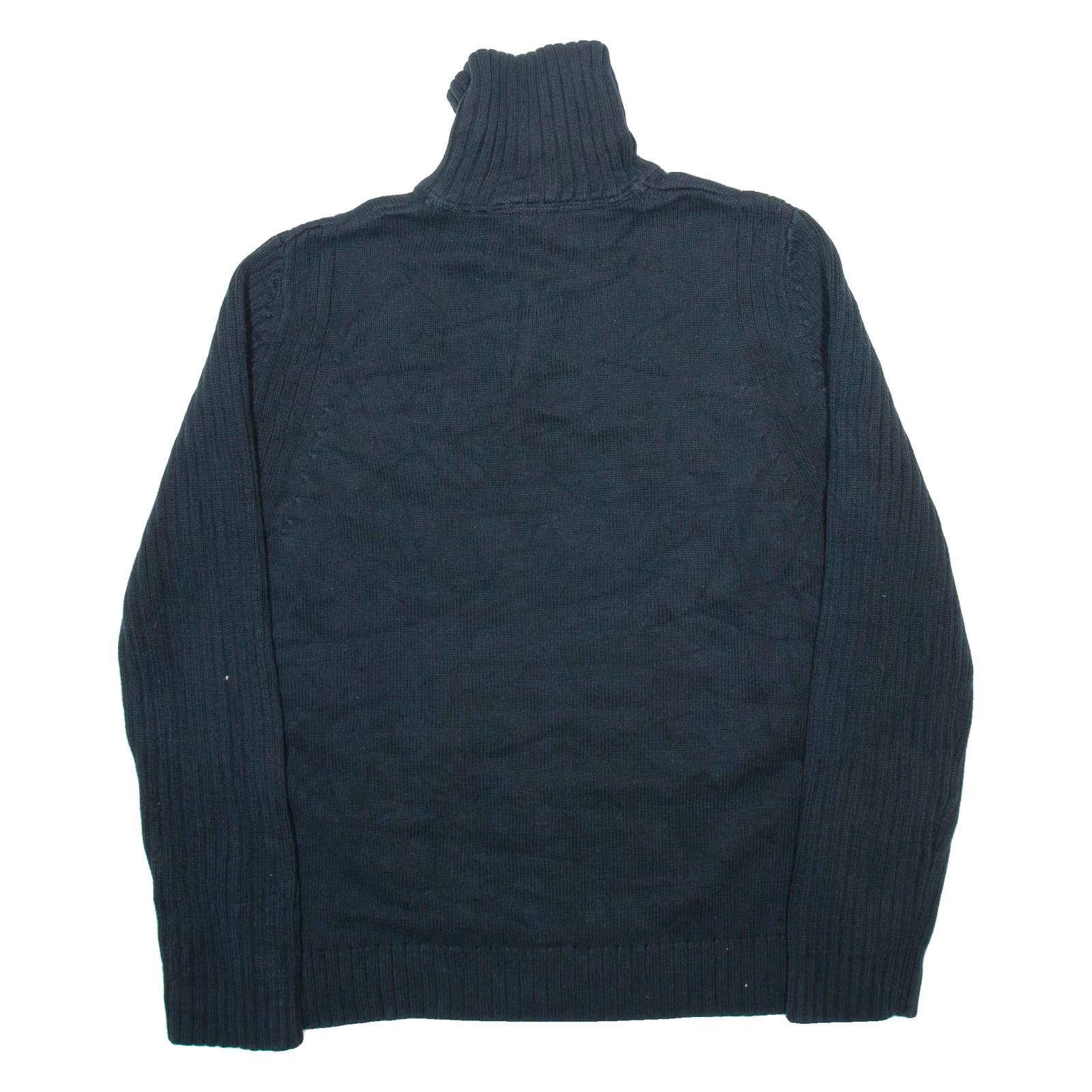 NAUTICA Mens Jumper Blue 1/4 Zip Tight Knit XL