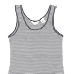 LEVI'S Womens Black & White Striped Sleeveless Scoop Neck Top L Cotton Blend