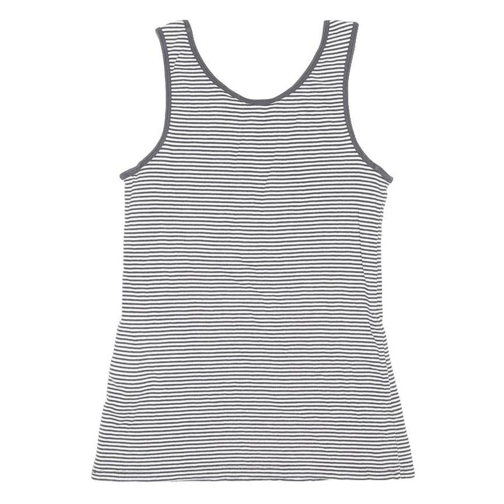 LEVI'S Womens Black & White Striped Sleeveless Scoop Neck Top L Cotton Blend