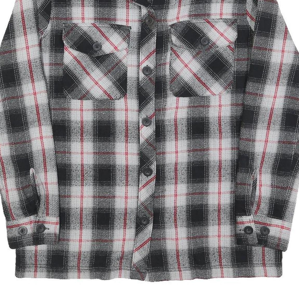 DRAVUS Womens Black & White Check Shirt S Cotton Blend Plaid Casual Button Up