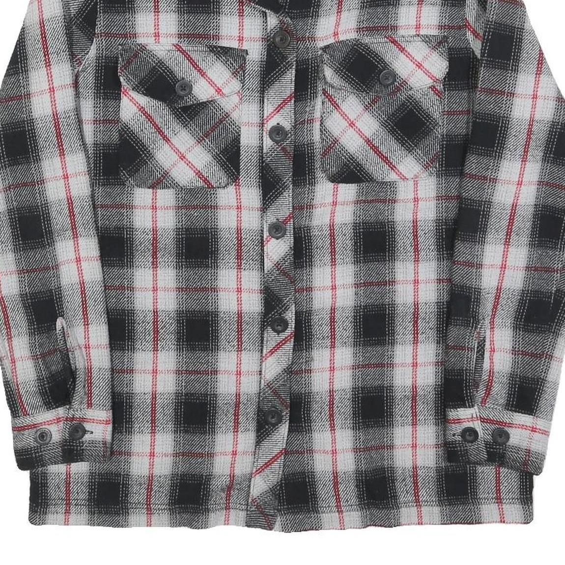 DRAVUS Womens Black & White Check Shirt S Cotton Blend Plaid Casual Button Up