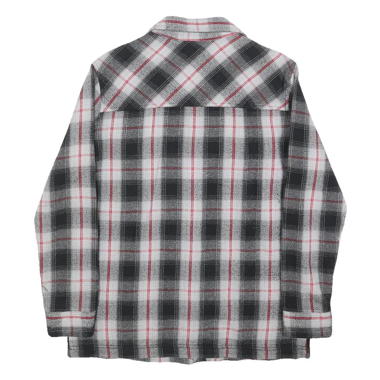 DRAVUS Womens Black & White Check Shirt S Cotton Blend Plaid Casual Button Up