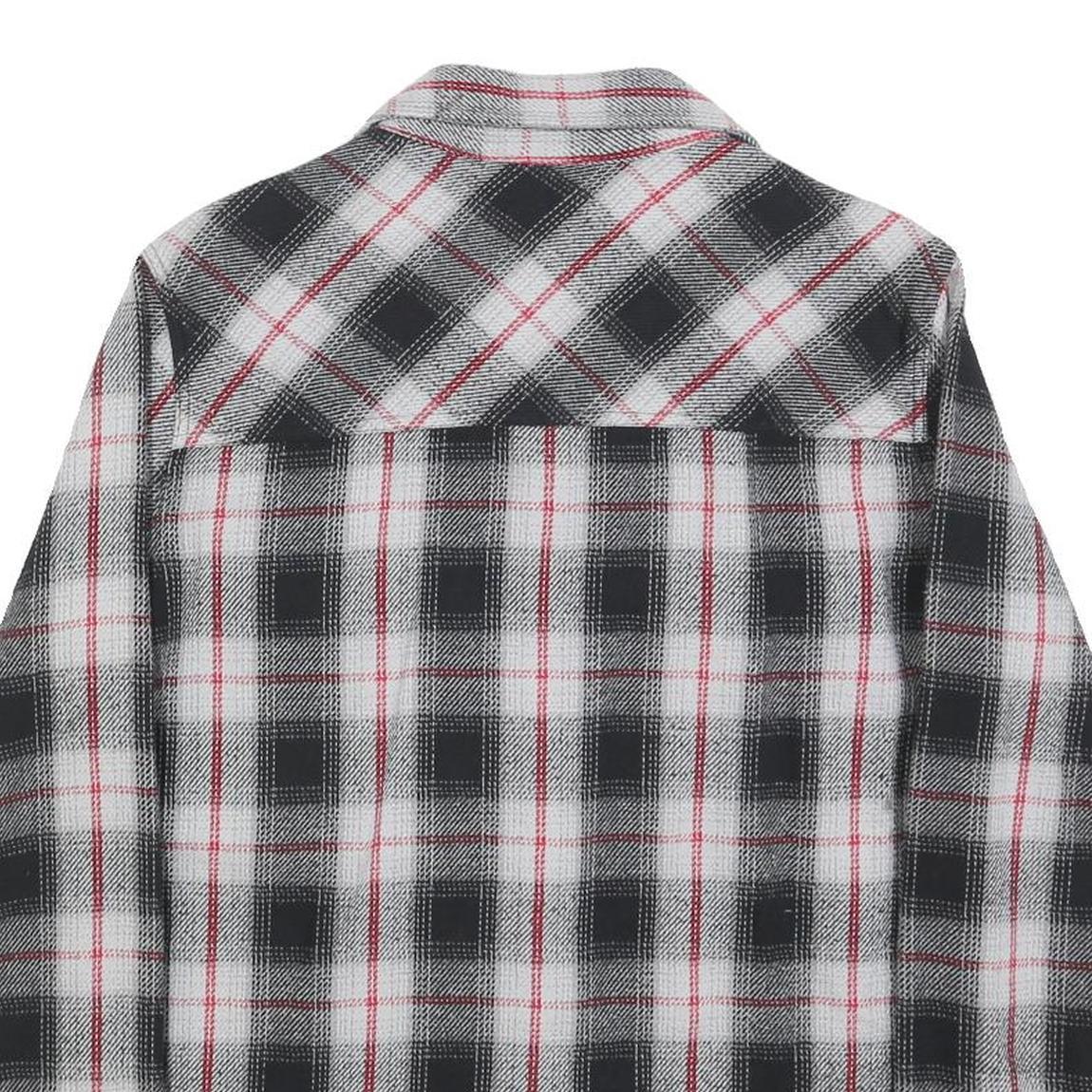 DRAVUS Womens Black & White Check Shirt S Cotton Blend Plaid Casual Button Up