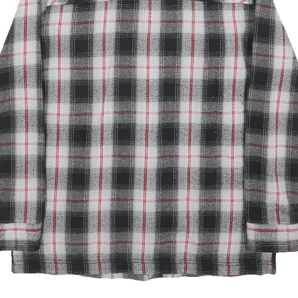 DRAVUS Womens Black & White Check Shirt S Cotton Blend Plaid Casual Button Up