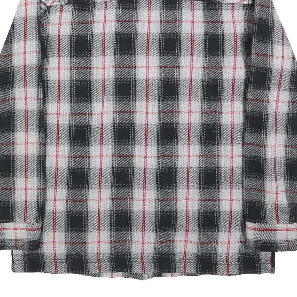 DRAVUS Womens Black & White Check Shirt S Cotton Blend Plaid Casual Button Up