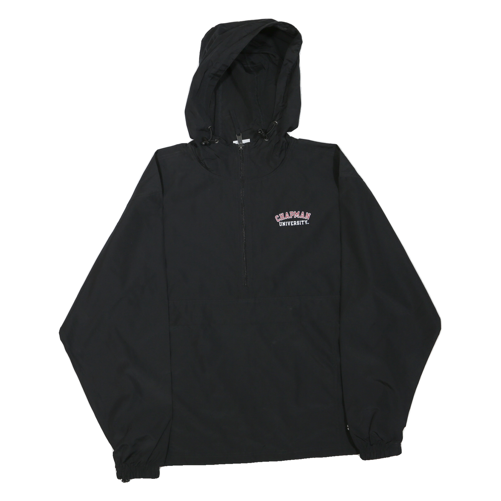 CHAMPION Mens Black University Print Zip Jacket S Polyester Blend Hooded Casual