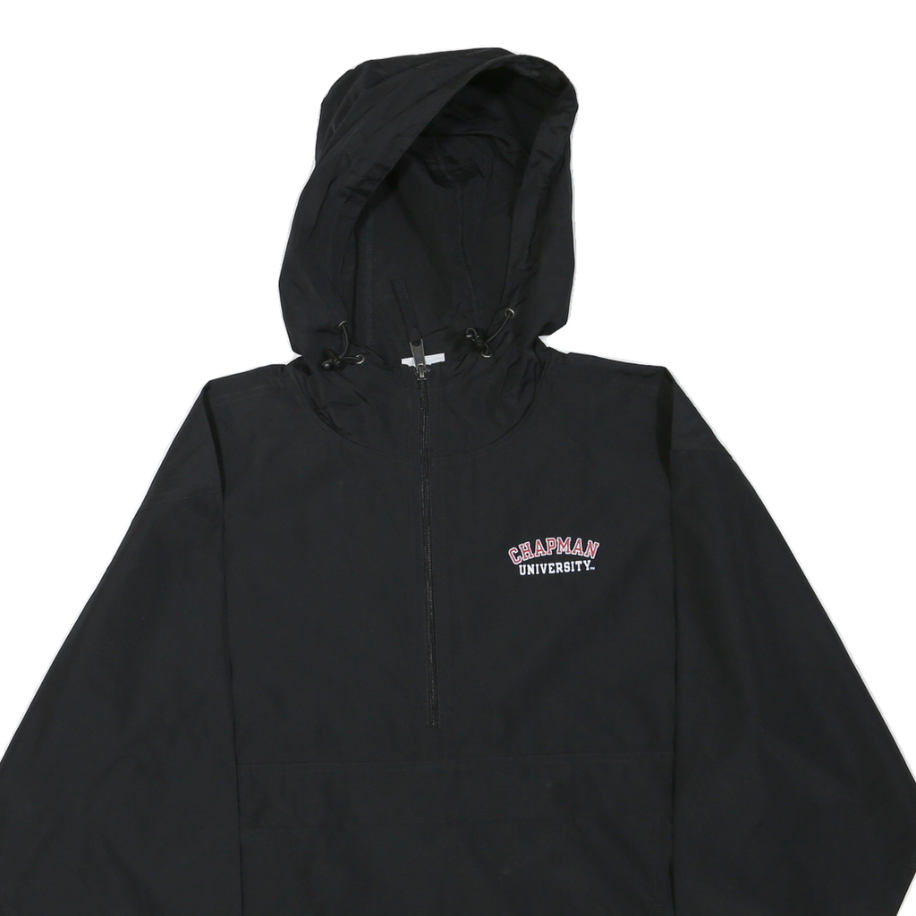 CHAMPION Mens Black University Print Zip Jacket S Polyester Blend Hooded Casual