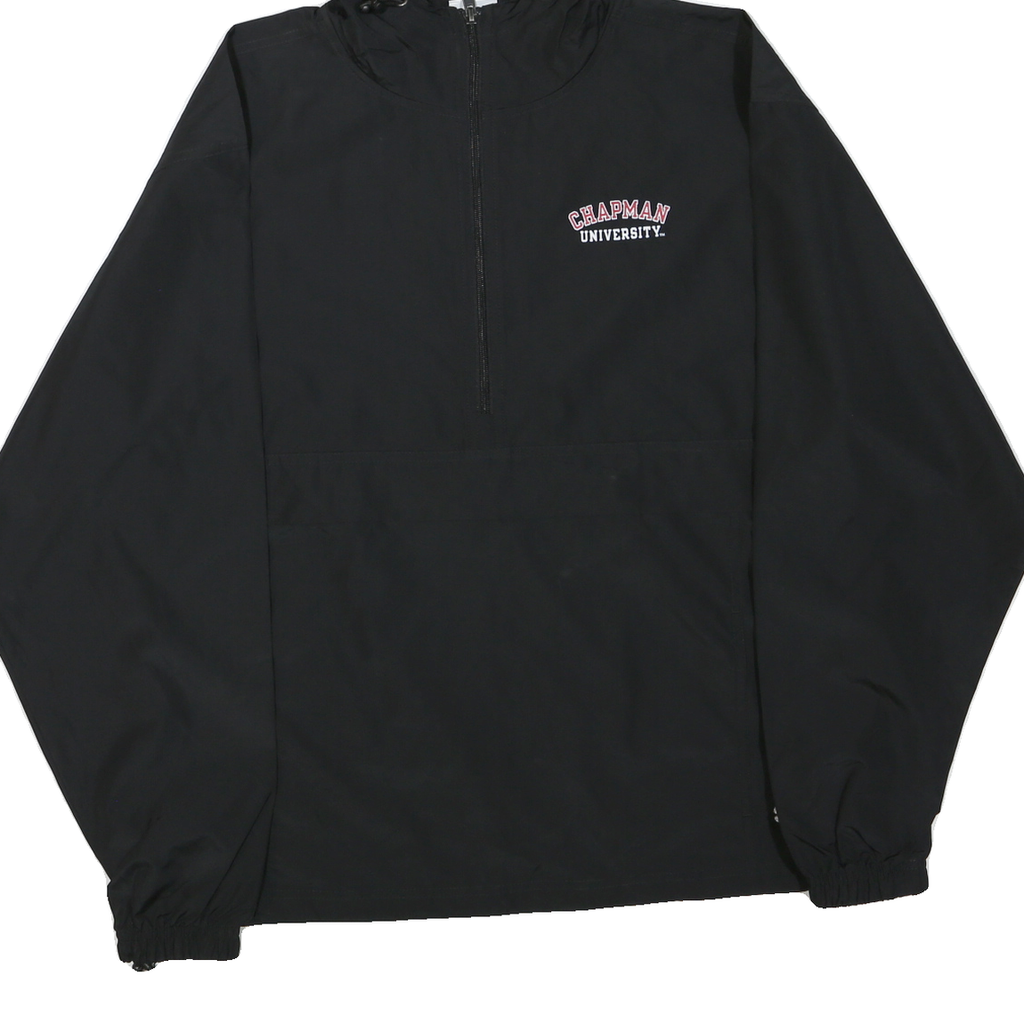 CHAMPION Mens Black University Print Zip Jacket S Polyester Blend Hooded Casual
