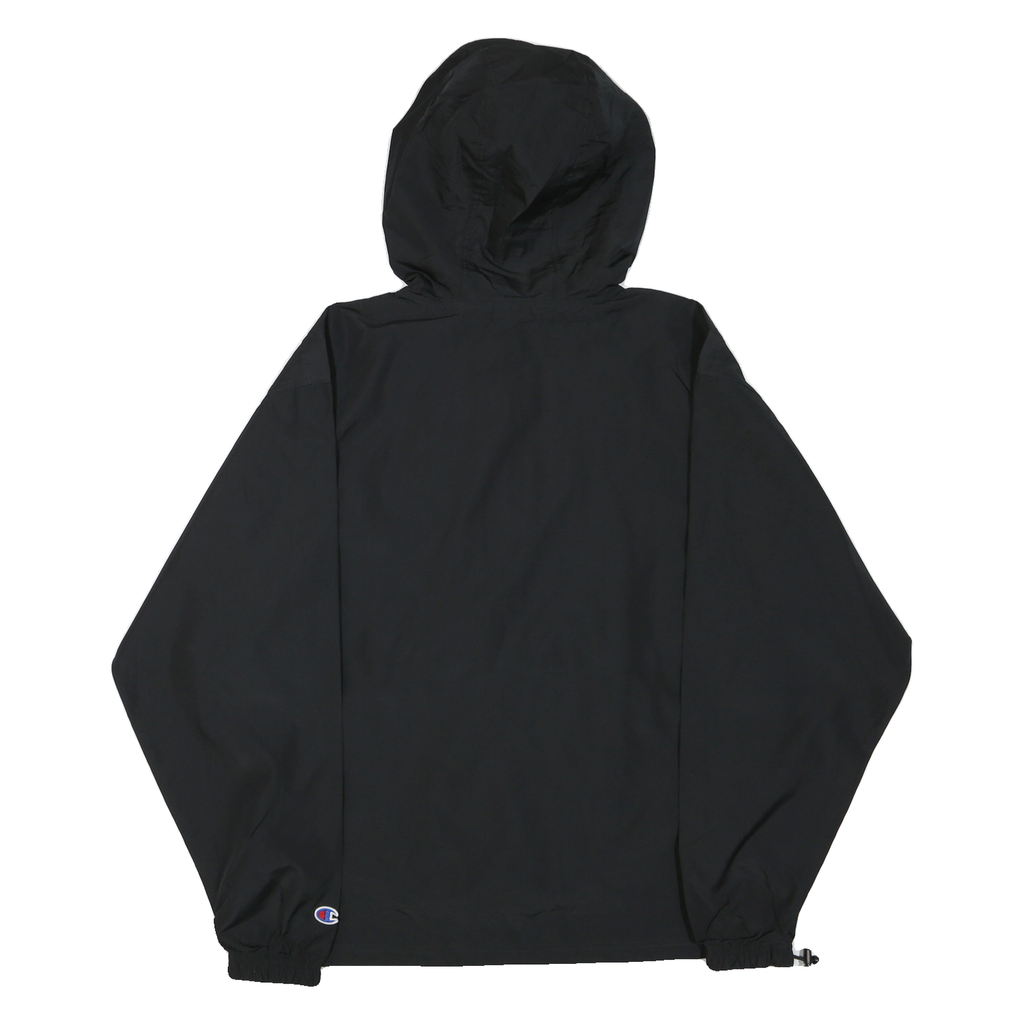 CHAMPION Mens Black University Print Zip Jacket S Polyester Blend Hooded Casual