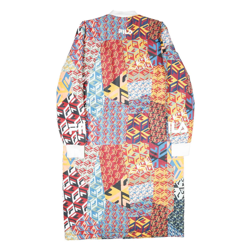 FILA Womens Multicolour Geometric Print Zip Jacket M Polyester Long Sleeve