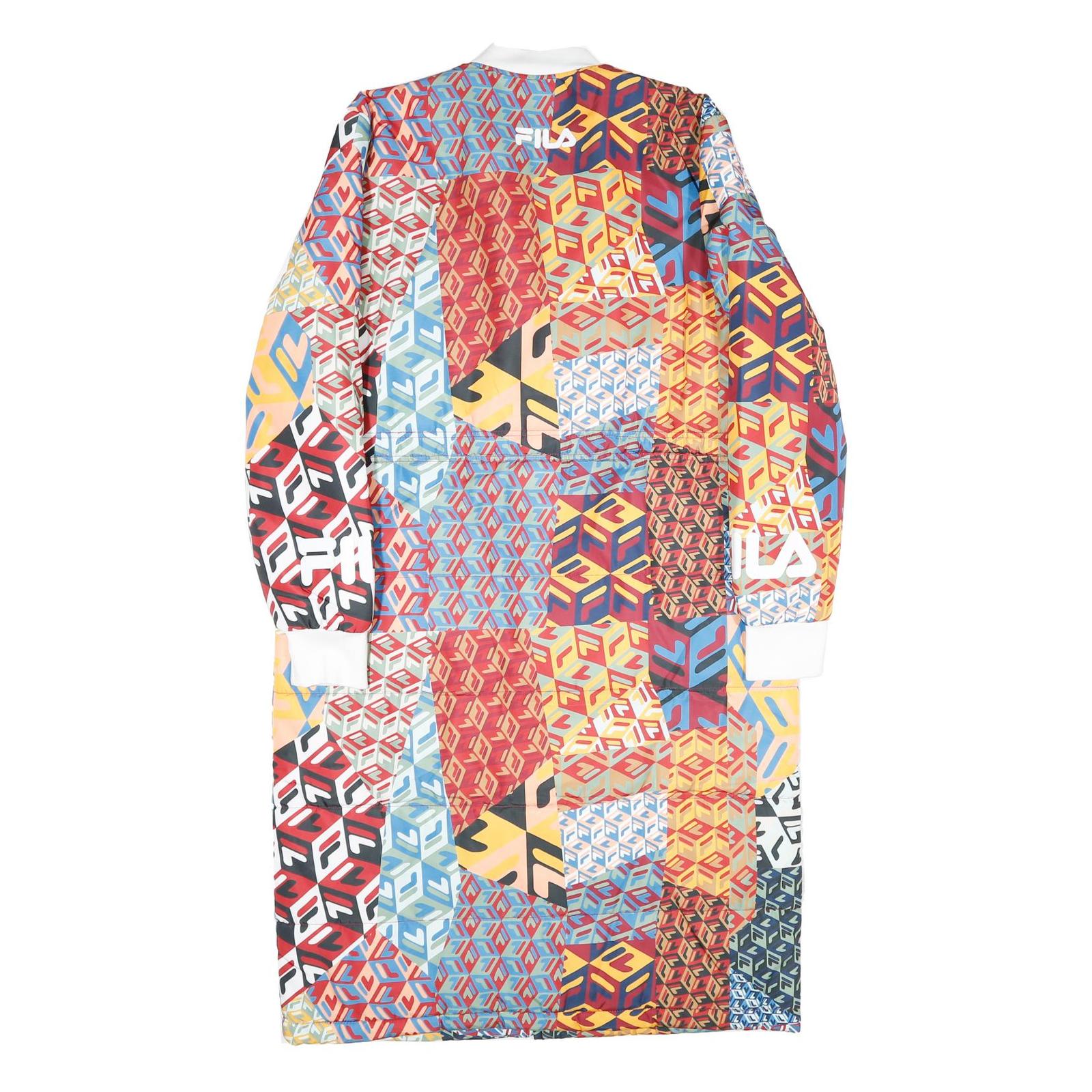 FILA Womens Multicolour Geometric Print Zip Jacket M Polyester Long Sleeve