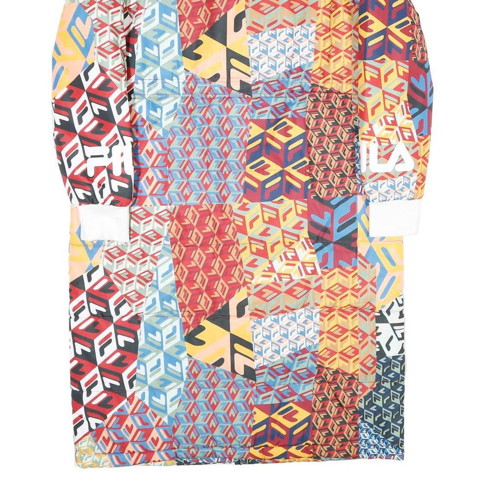 FILA Womens Multicolour Geometric Print Zip Jacket M Polyester Long Sleeve