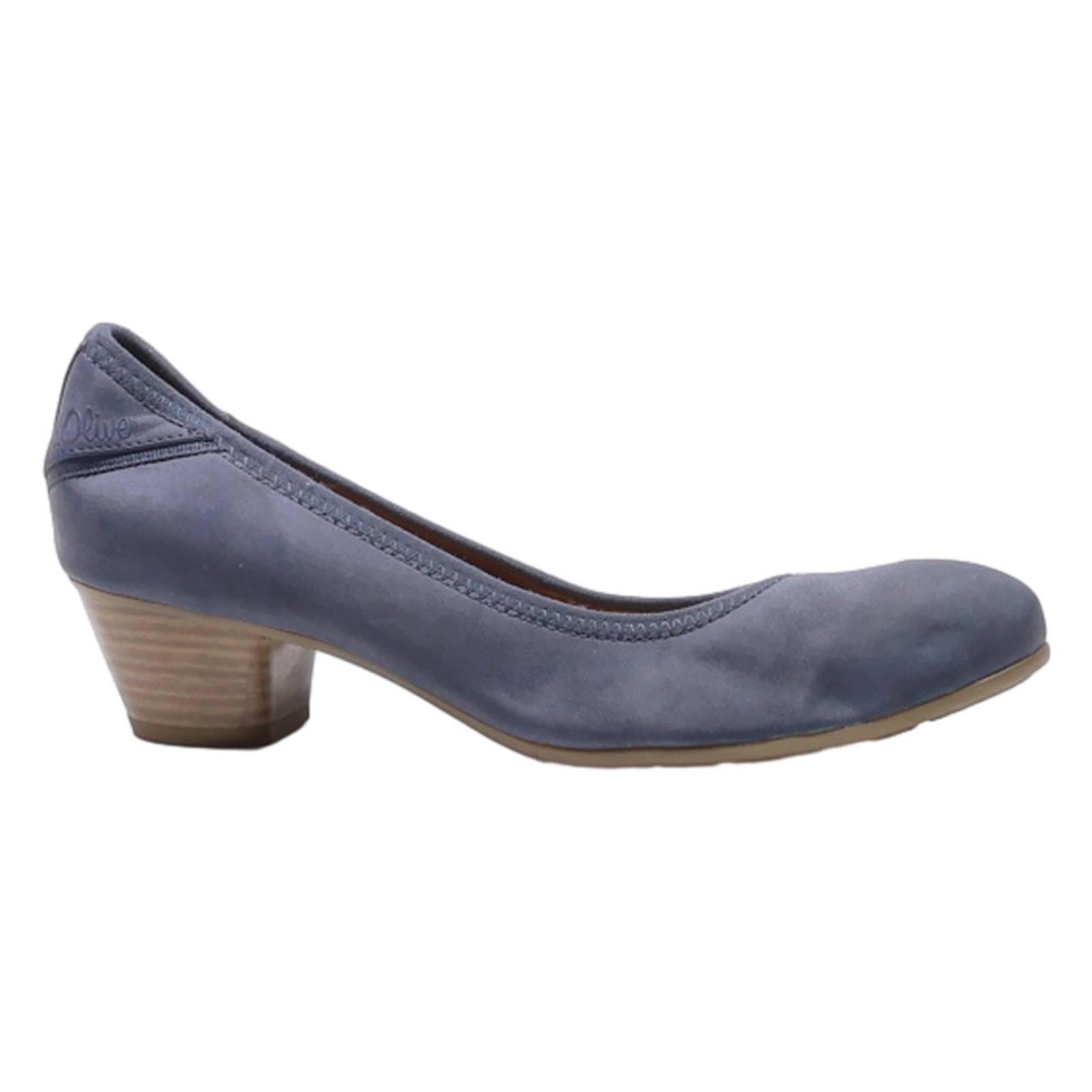 S. OLIVER Court Heels Blue Suede Womens UK 6