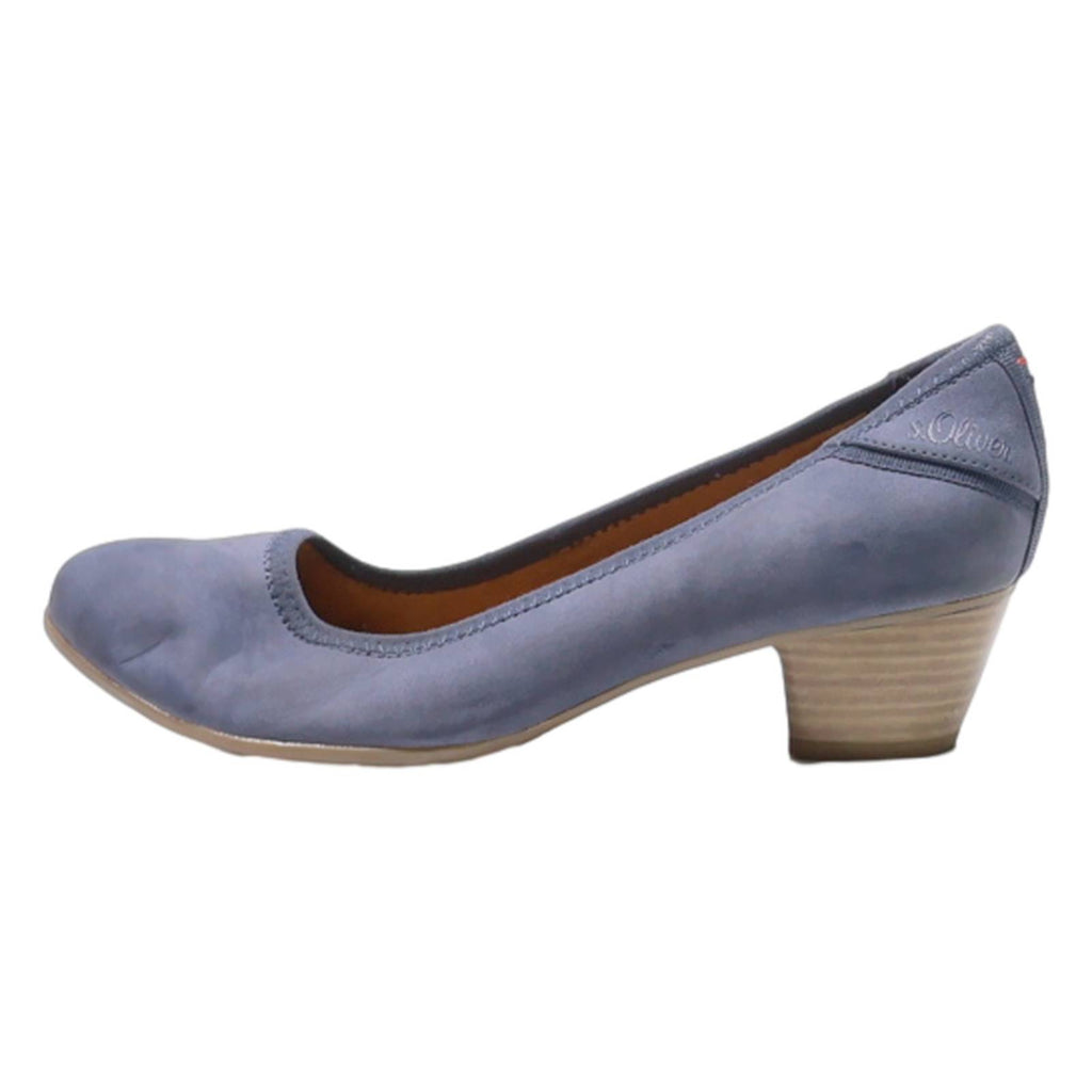 S. OLIVER Court Heels Blue Suede Womens UK 6