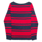 TOMMY HILFIGER Womens Patterned Jumper Red Striped Tight Knit L