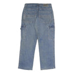 Mens Regular Blue Denim Jeans W32 L28 Cotton Zip Pockets Casual Classic Fit