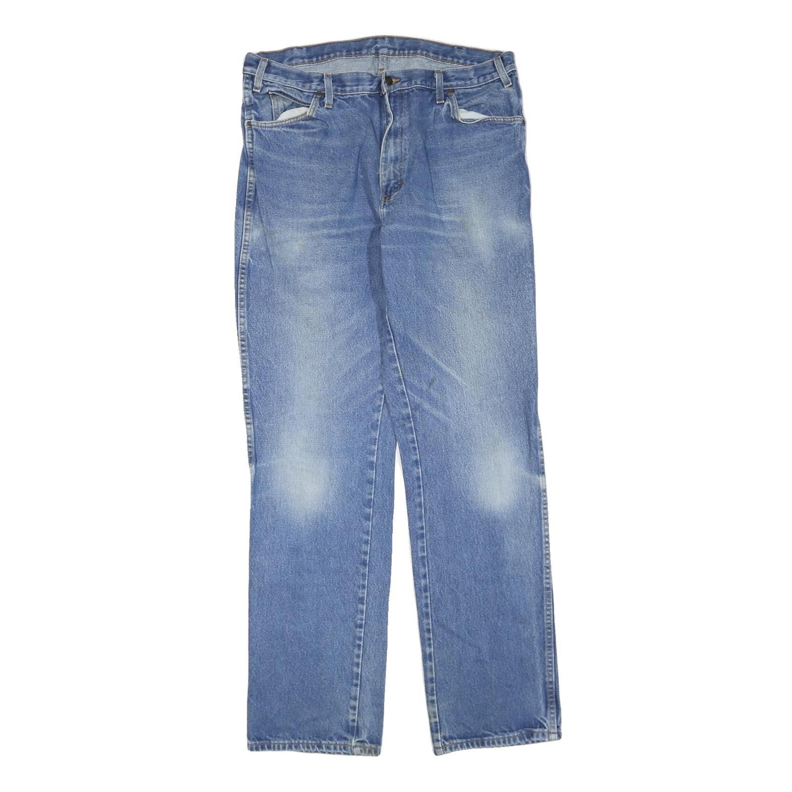 DICKIES Mens Regular Fit Blue Denim Jeans W36 L34 Zip Pocket Casual Workwear