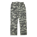 Mens Lined Cotton Blend Regular Fit Grey Camouflage Cargo Trousers W28 L28