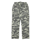 Mens Lined Cotton Blend Regular Fit Grey Camouflage Cargo Trousers W28 L28