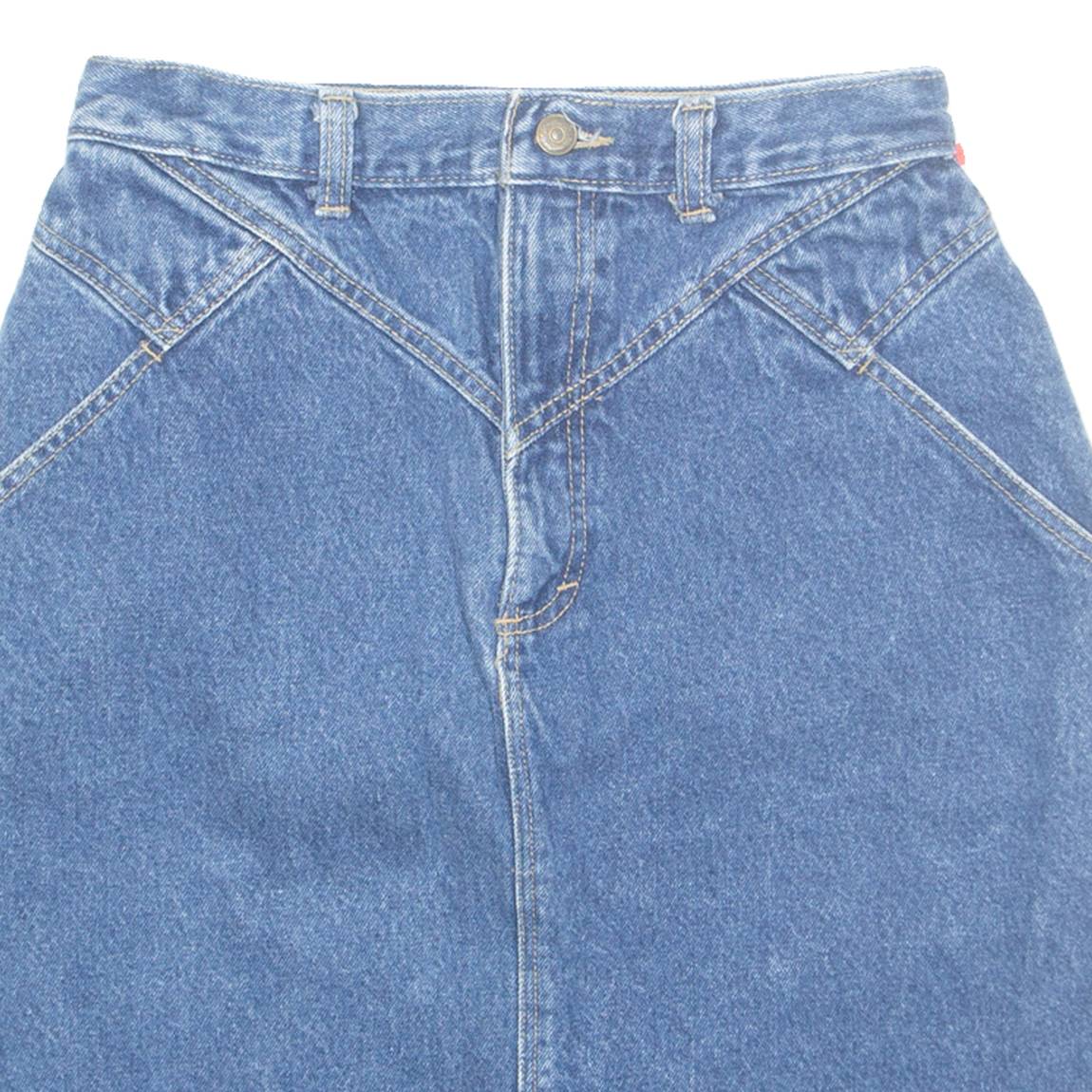 Womens Straight Skirt Blue Knee Length Denim S