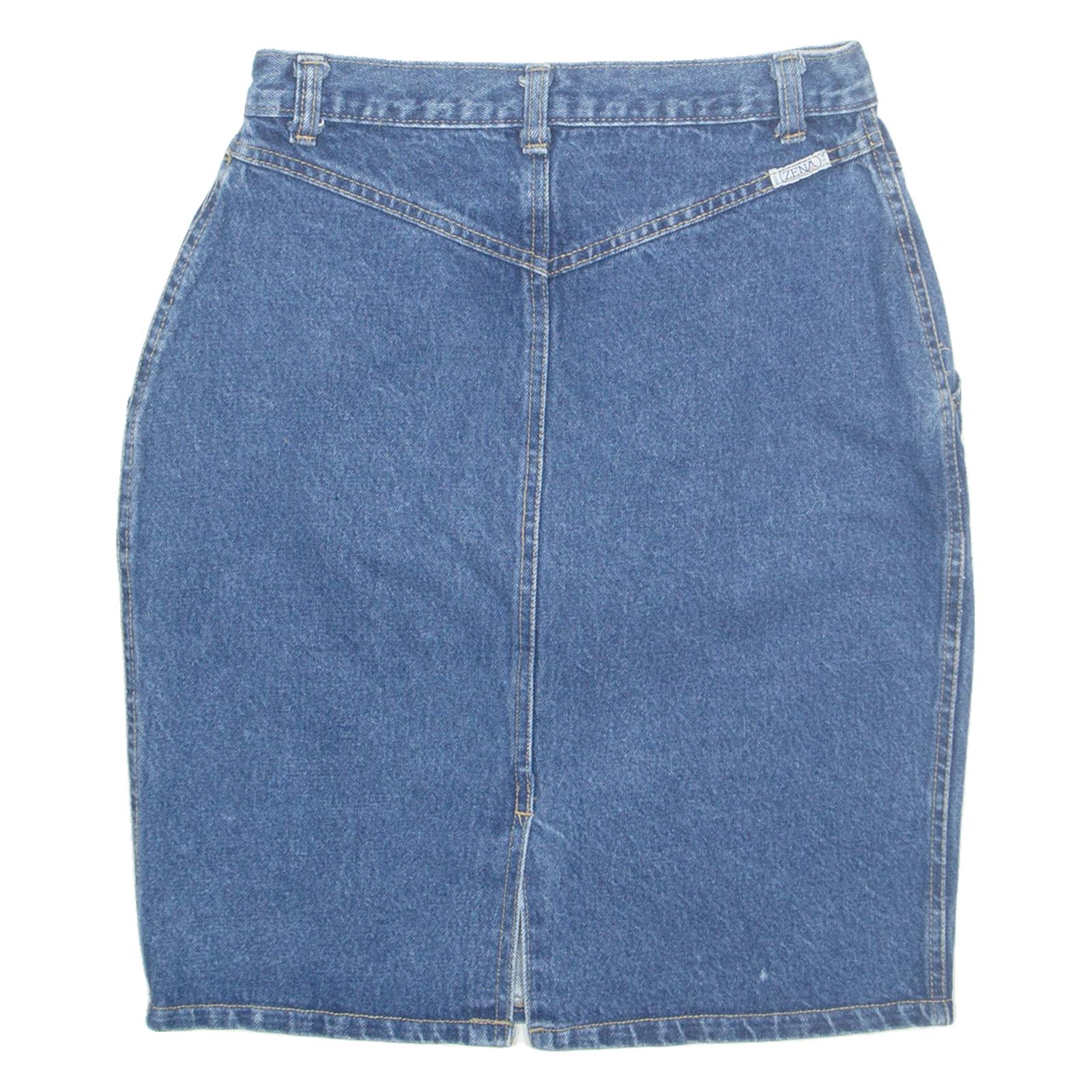 Womens Straight Skirt Blue Knee Length Denim S