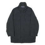 NAUTICA Mens Black Outdoor Jacket L Polyester Blend Plain Zip Pockets High