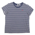 LEVI'S Womens Blue & White Stripe T-Shirt M Short Sleeve Crew Neck Striped