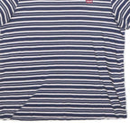 LEVI'S Womens Blue & White Stripe T-Shirt M Short Sleeve Crew Neck Striped