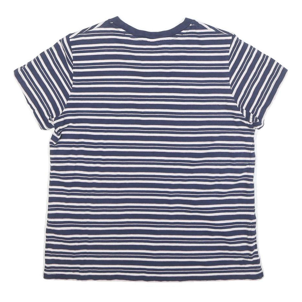 LEVI'S Womens Blue & White Stripe T-Shirt M Short Sleeve Crew Neck Striped