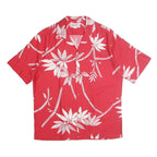 HELENA Mens Red & White Hawaiian Shirt M Cotton Floral Summer Casual