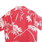 HELENA Mens Red & White Hawaiian Shirt M Cotton Floral Summer Casual