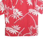 HELENA Mens Red & White Hawaiian Shirt M Cotton Floral Summer Casual