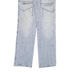 BIG STORM Mens Regular Fit Blue Denim Jeans W32 L34 Cargo Style Zip Closure