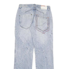 BIG STORM Mens Regular Fit Blue Denim Jeans W32 L34 Cargo Style Zip Closure