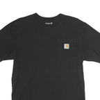CARHARTT Mens Black Pocket T-Shirt S Short Sleeve Crew Neck Workwear