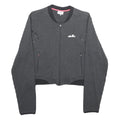 ELLESSE Womens Charcoal Bomber Jacket L Cotton Blend Plain Zip Casual Sportswear