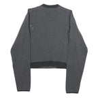 ELLESSE Womens Charcoal Bomber Jacket L Cotton Blend Plain Zip Casual Sportswear