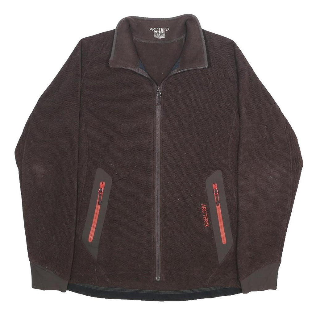 ARC'TERYX Womens Brown Jacket L Polyester Zip Plain Outdoor Lightweight