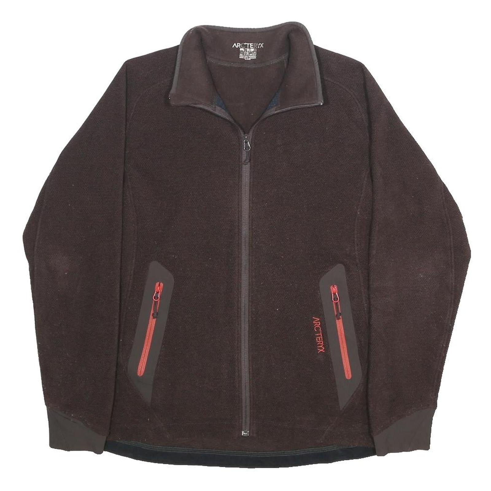 ARC'TERYX Womens Brown Jacket L Polyester Zip Plain Outdoor Lightweight