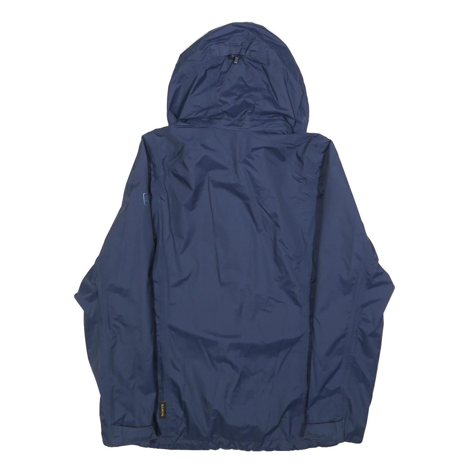 JACK WOLFSKIN Womens Blue Outdoor Jacket UK 6 Polyester Blend Zip Hooded Plain