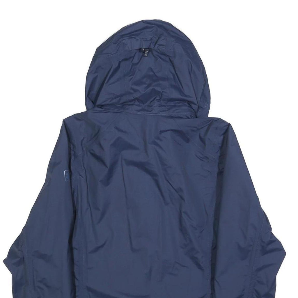 JACK WOLFSKIN Womens Blue Outdoor Jacket UK 6 Polyester Blend Zip Hooded Plain