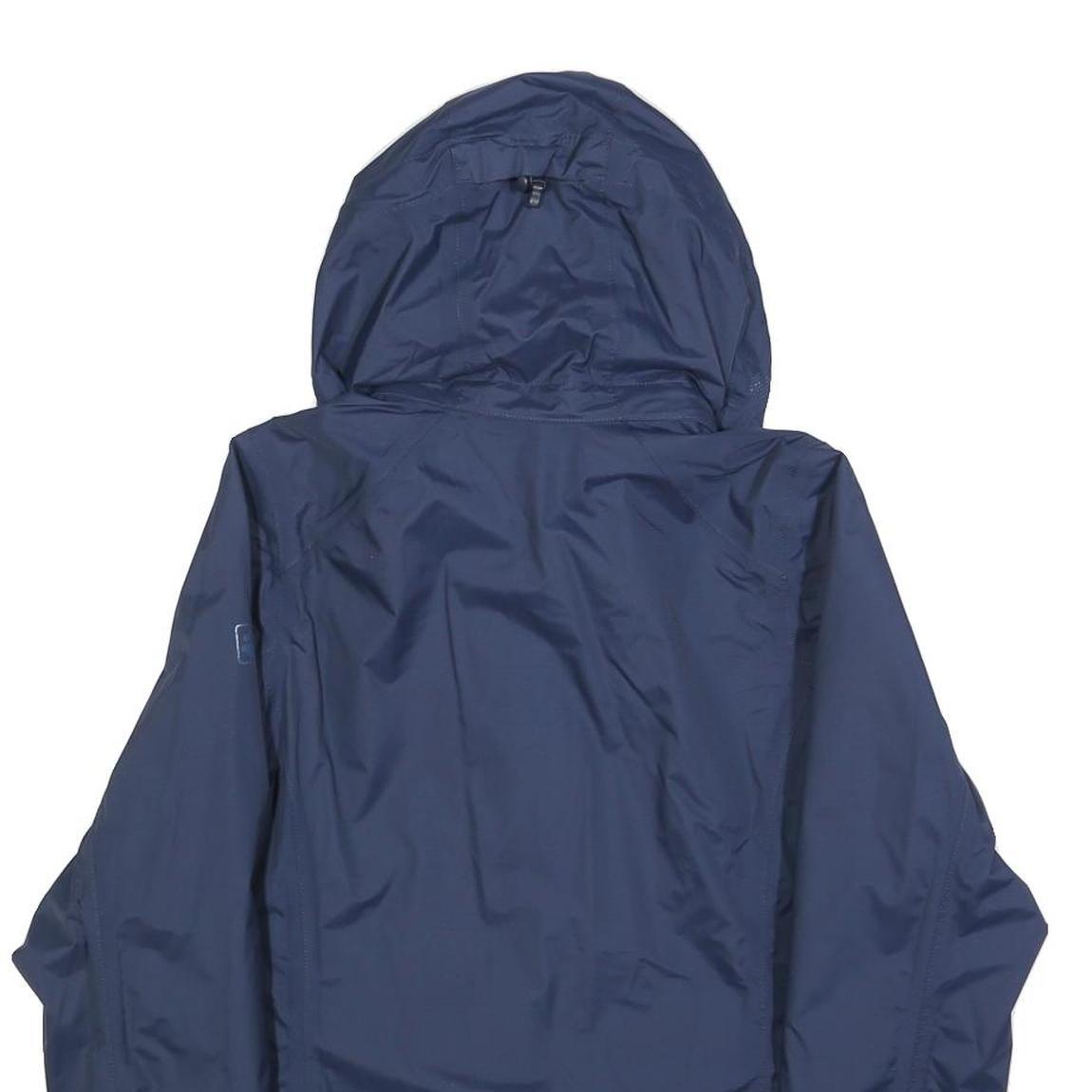 JACK WOLFSKIN Womens Blue Outdoor Jacket UK 6 Polyester Blend Zip Hooded Plain